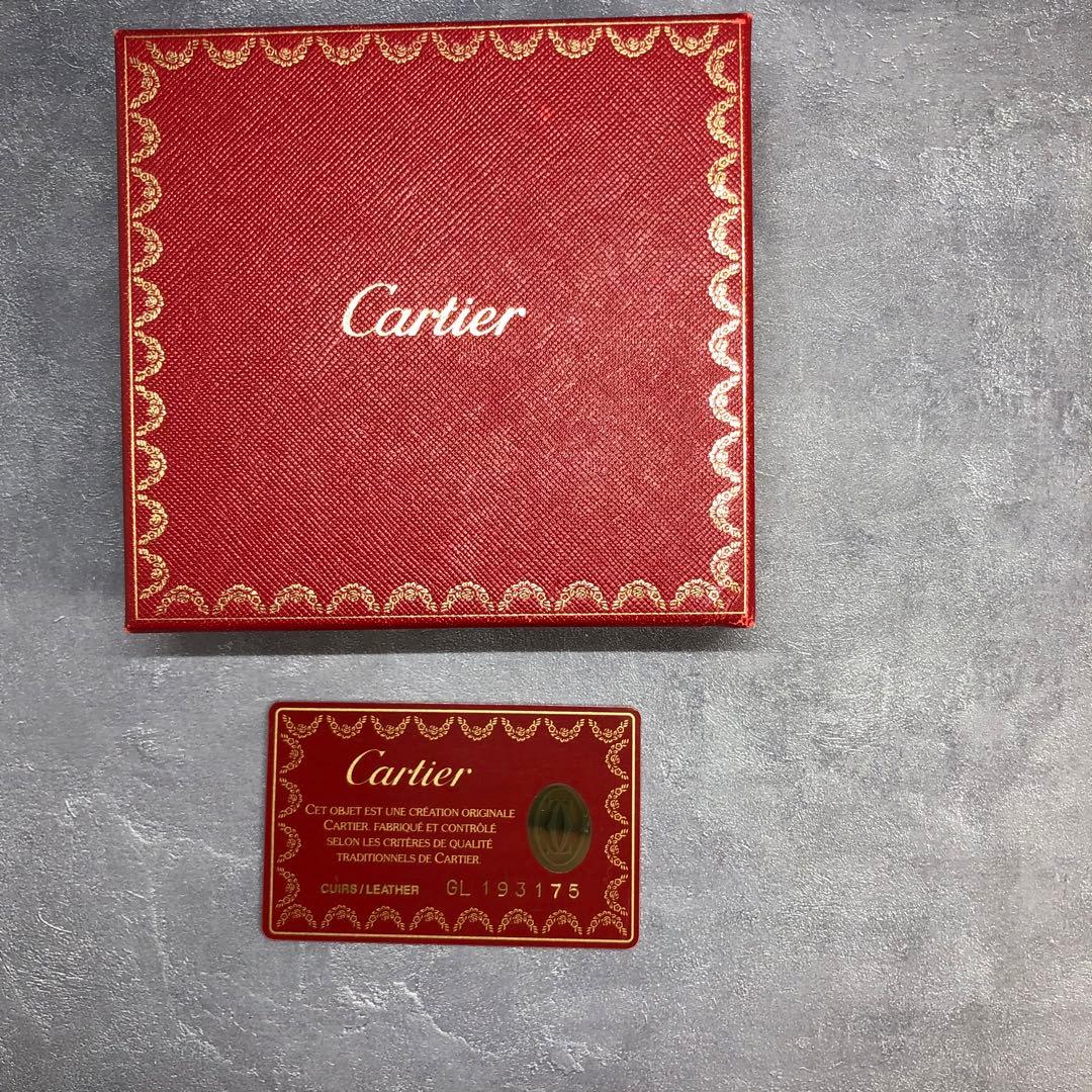✨️完備品✨️ カルティエ マストライン 二つ折り財布 グレインレザー ボルドー 赤