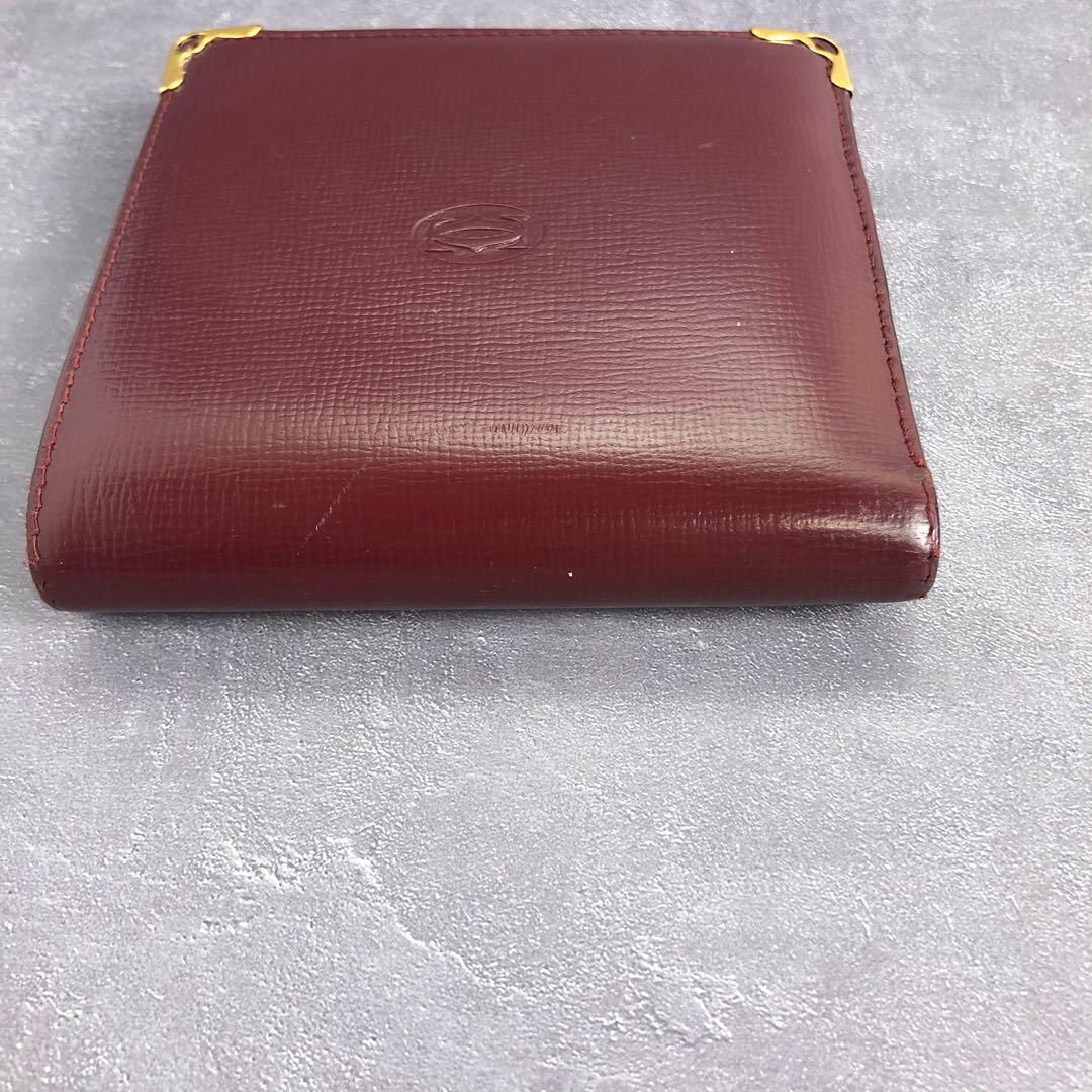 ✨️完備品✨️ カルティエ マストライン 二つ折り財布 グレインレザー ボルドー 赤