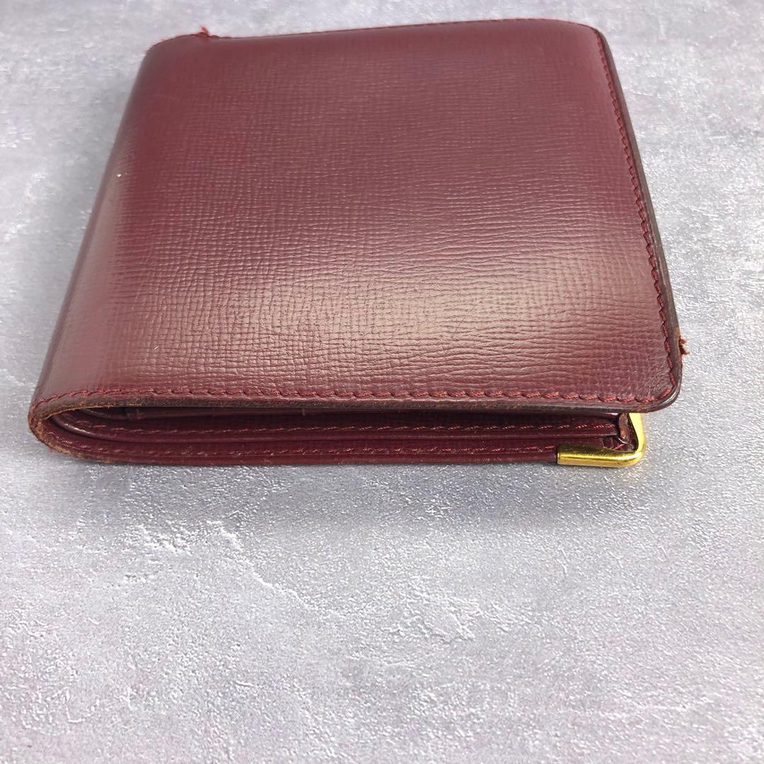✨️完備品✨️ カルティエ マストライン 二つ折り財布 グレインレザー ボルドー 赤