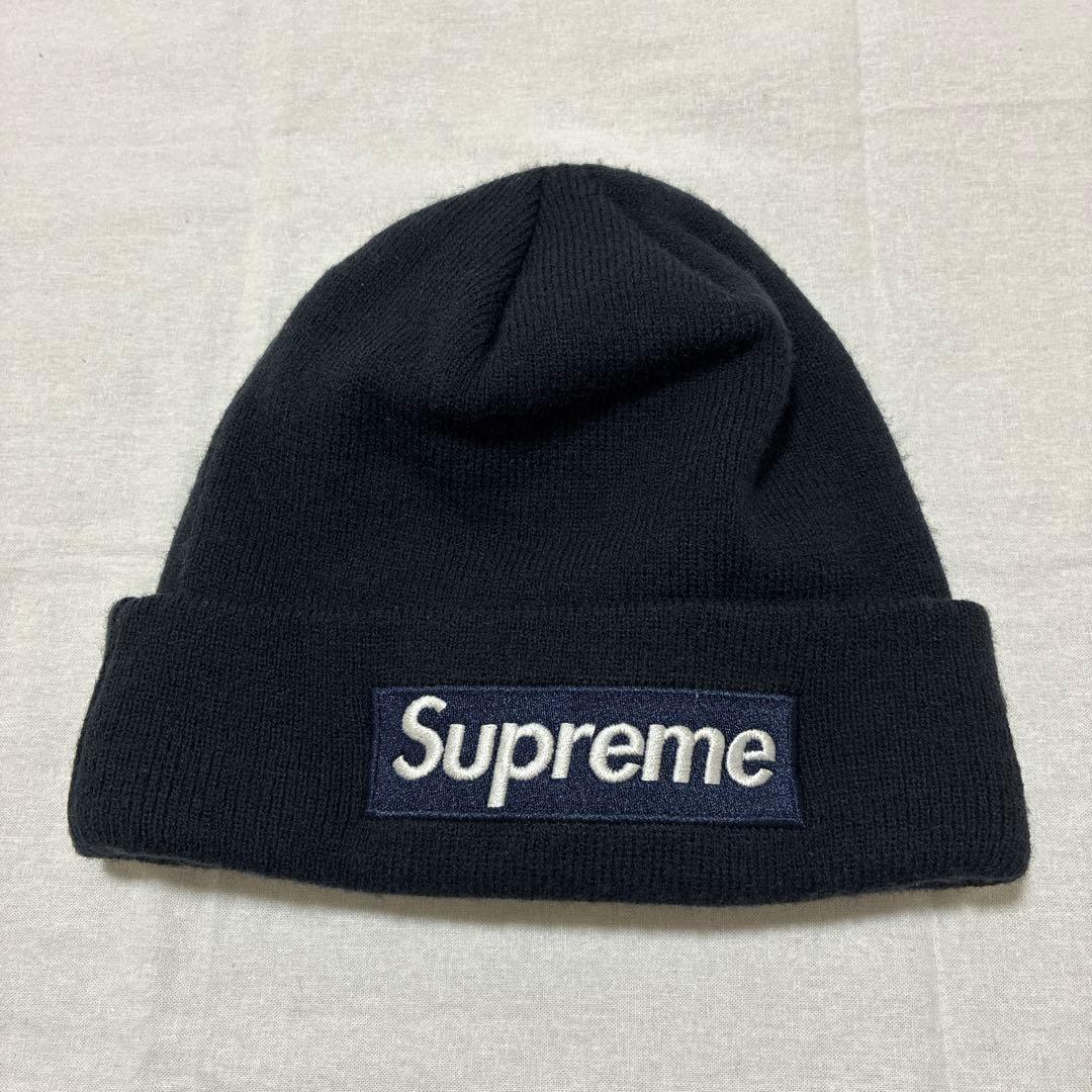 Supreme × NEW ERA ネイビー ボックスロゴビーニー　BOX