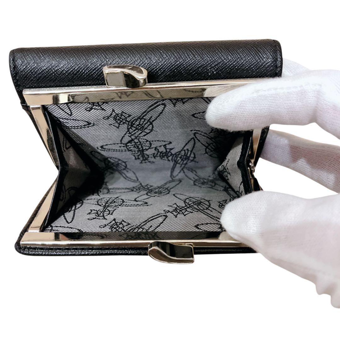 【美品】 Vivienne Westwood 三つ折り財布 がま口 オーブ 黒