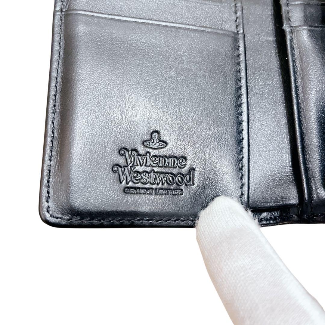 【美品】 Vivienne Westwood 三つ折り財布 がま口 オーブ 黒