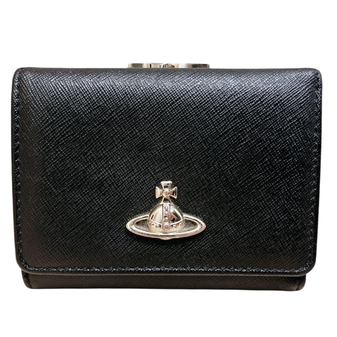 【美品】 Vivienne Westwood 三つ折り財布 がま口 オーブ 黒