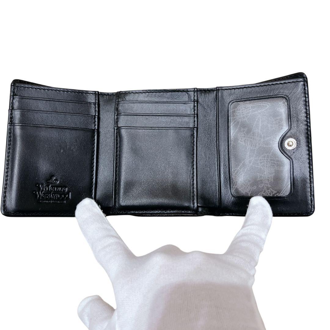 【美品】 Vivienne Westwood 三つ折り財布 がま口 オーブ 黒
