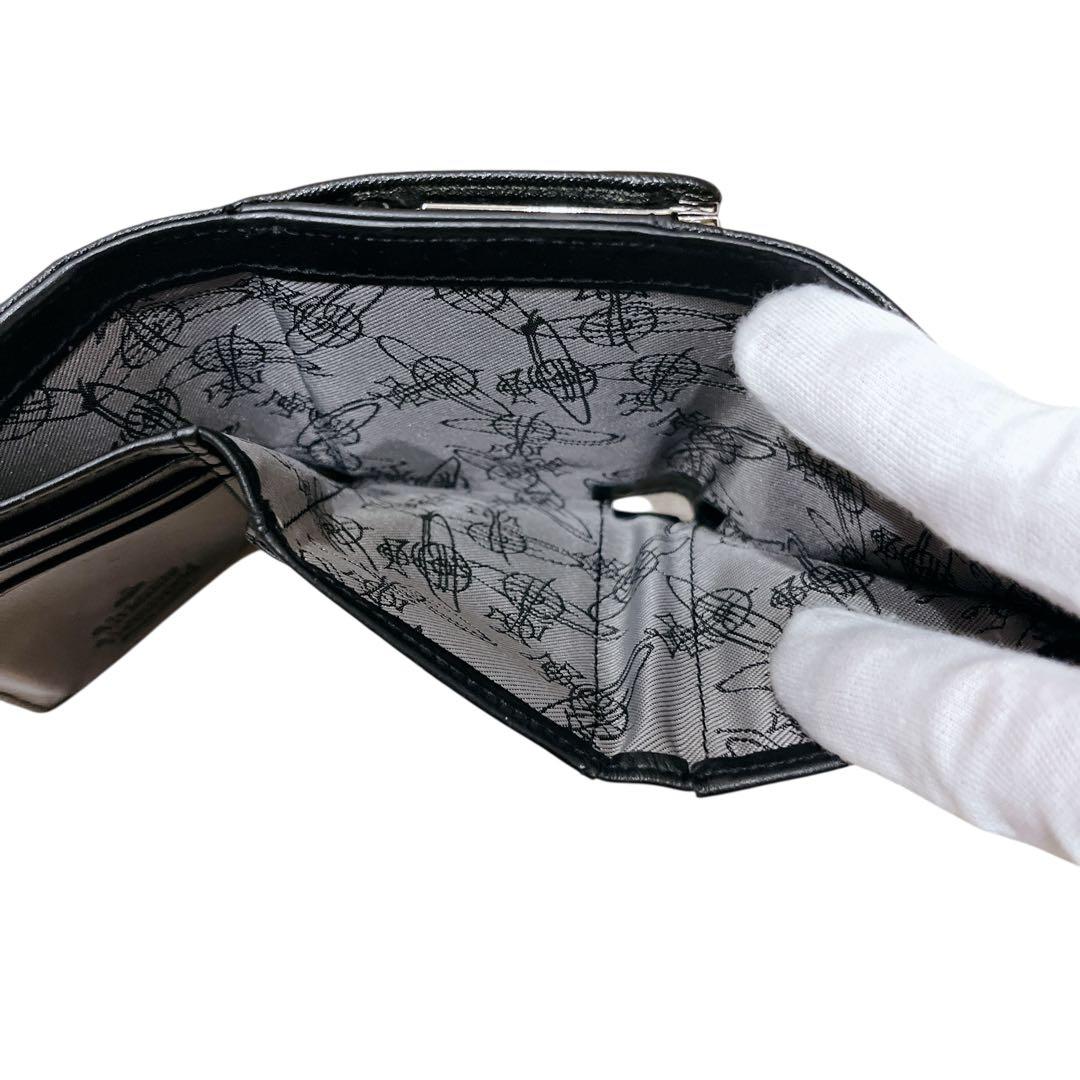 【美品】 Vivienne Westwood 三つ折り財布 がま口 オーブ 黒