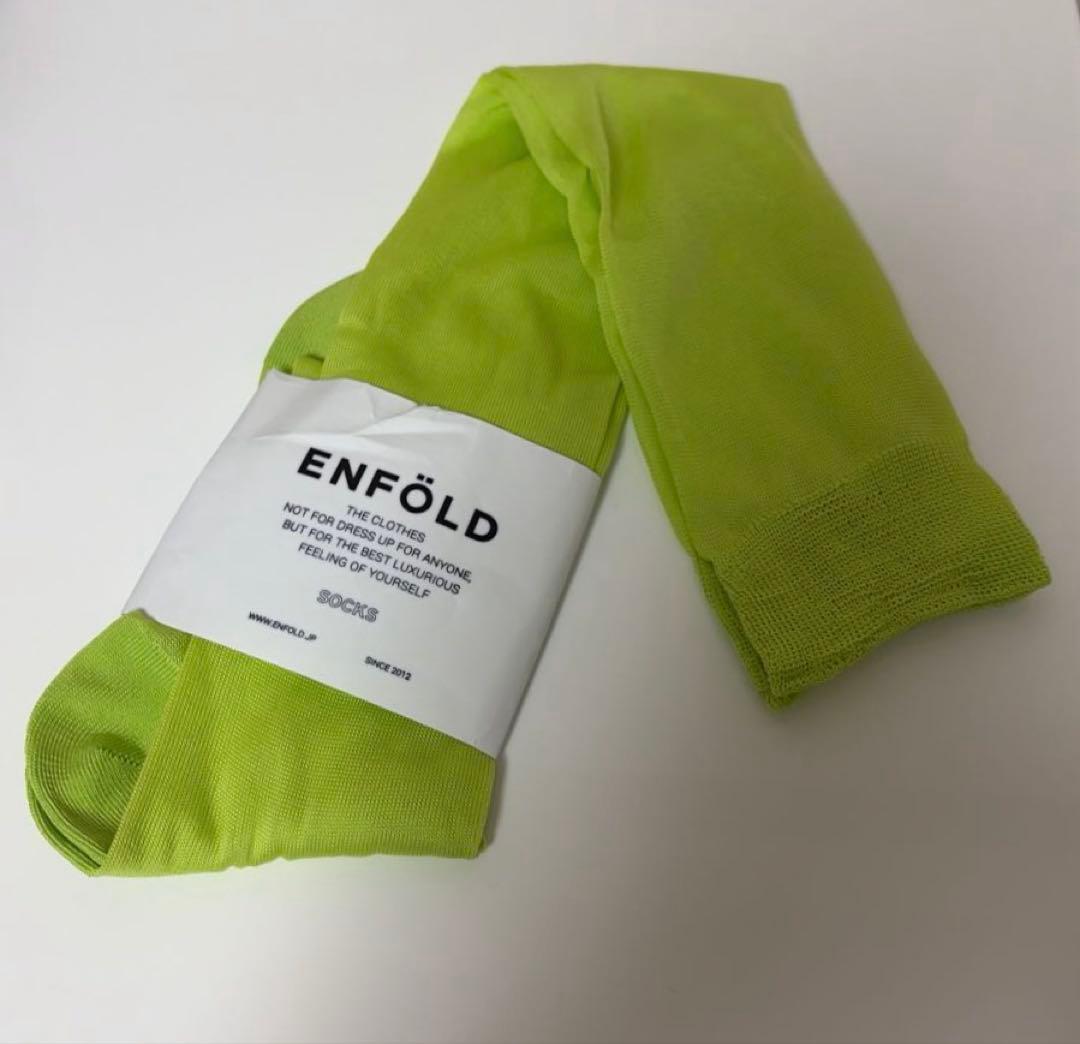 新品 タグ付き ENFOLD エンフォルド シアー ハイソックス