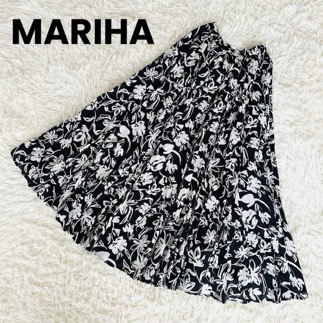 【極美品】MARIHA 月影のスカート フラワープリント フレアロングスカート