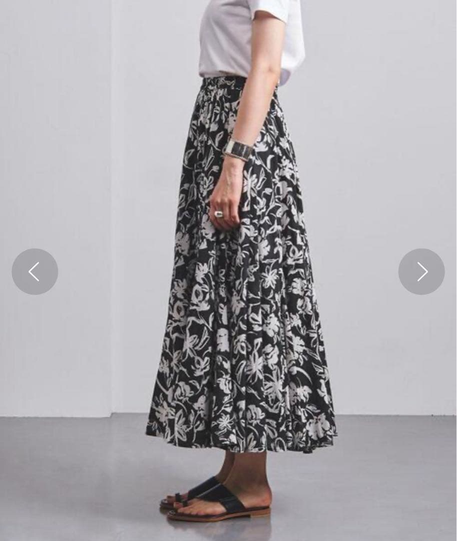【極美品】MARIHA 月影のスカート フラワープリント フレアロングスカート