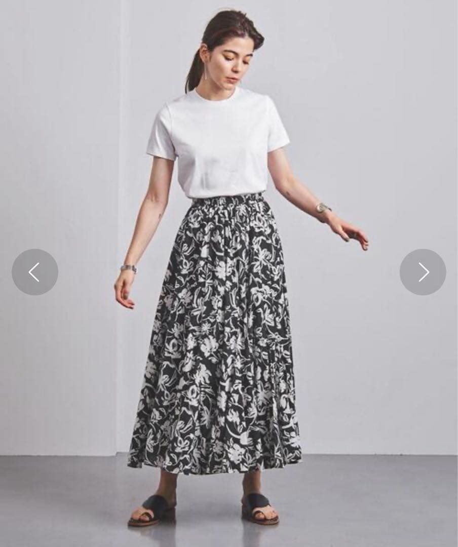 【極美品】MARIHA 月影のスカート フラワープリント フレアロングスカート