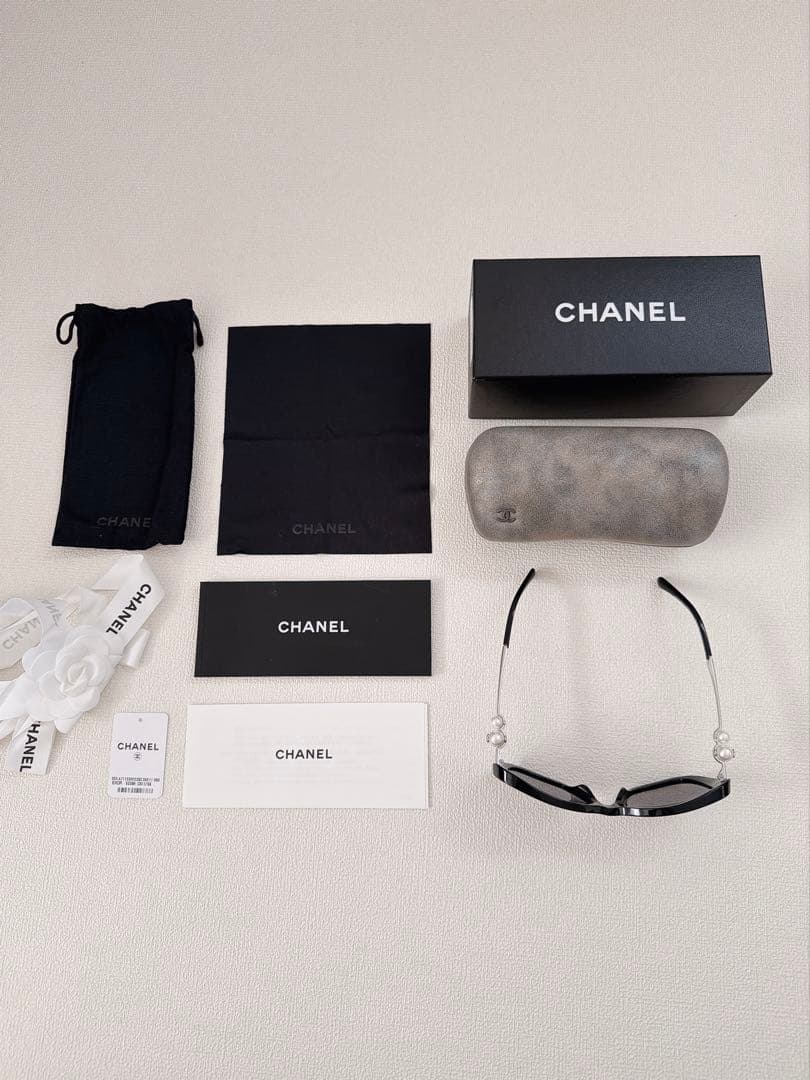 CHANEL シャネル フェイクパール ココマーク サングラス ケース付き