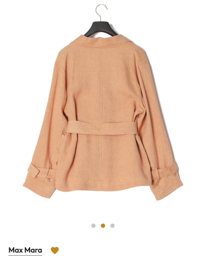 Max Mara リネン ベルト付ジャケット　ライトオレンジ