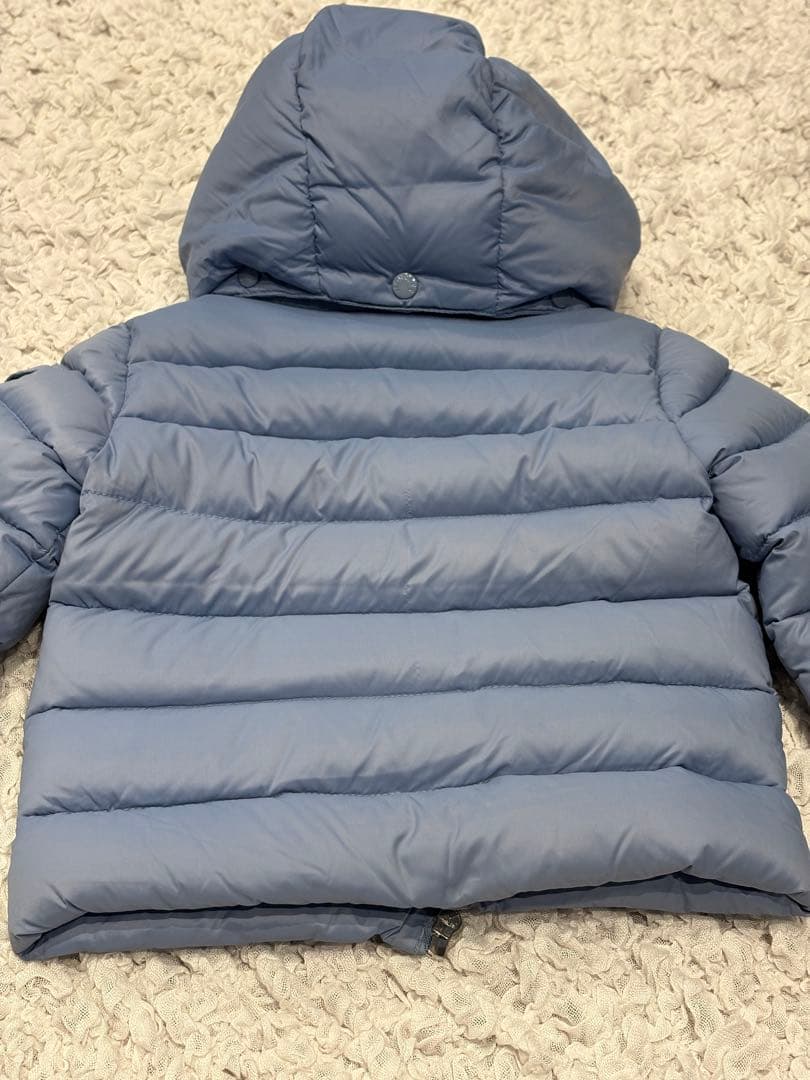 MONCLER フード付きダウンジャケット80cm ライトブルー付属品あり