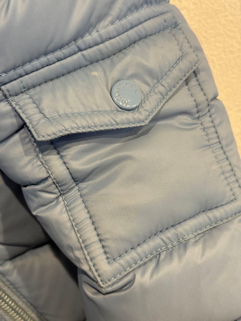 MONCLER フード付きダウンジャケット80cm ライトブルー付属品あり