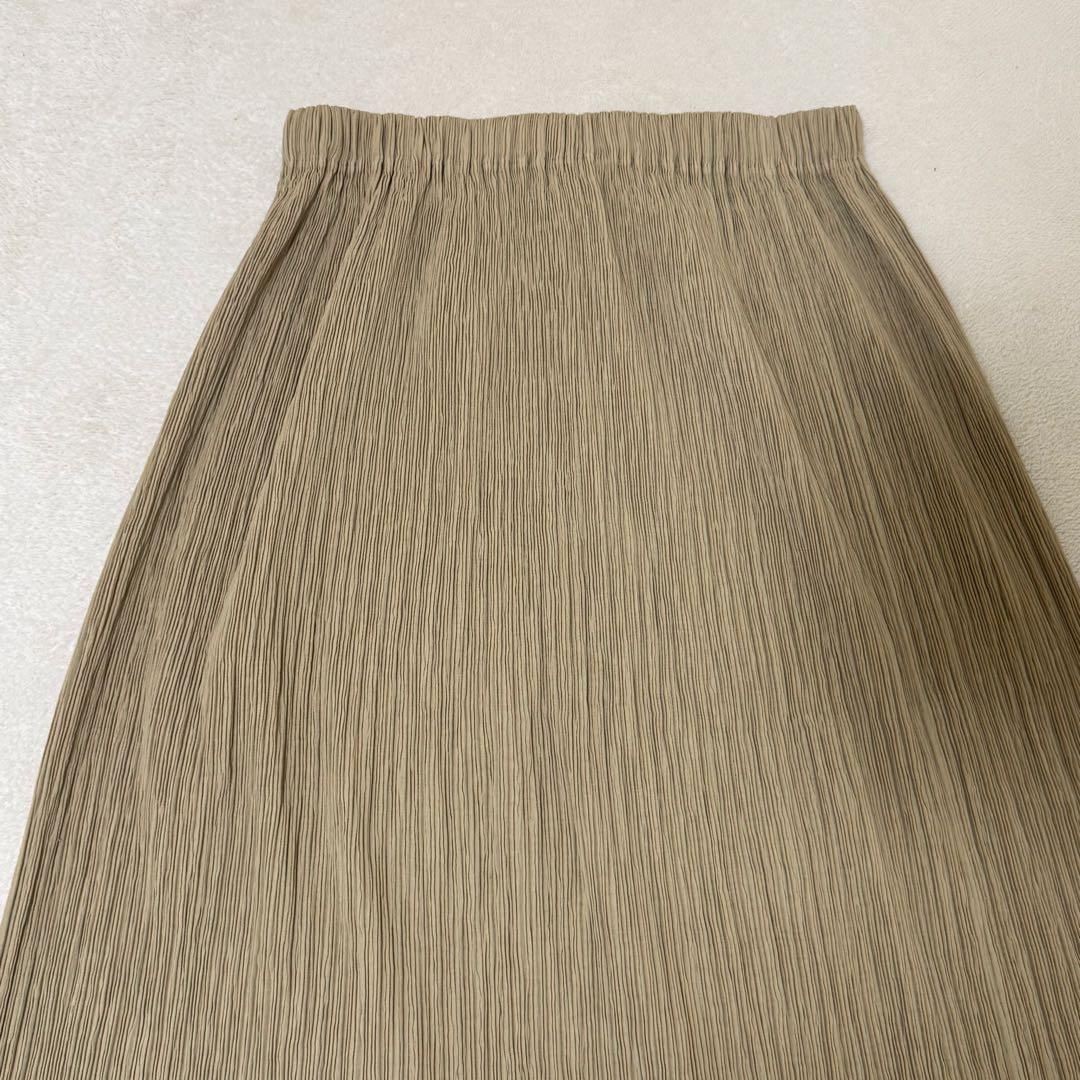 ISSEY MIYAKE プリーツ　マキシ丈　ベージュ　Mサイズ ロングスカート