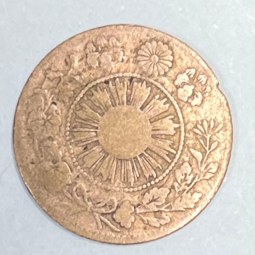 旭日竜5銭銀貨　明治3年　裏写りあり