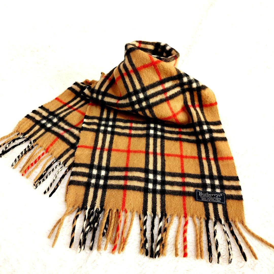必*い様 カシミヤ100% ノバチェック マフラー BURBERRY ベージュ