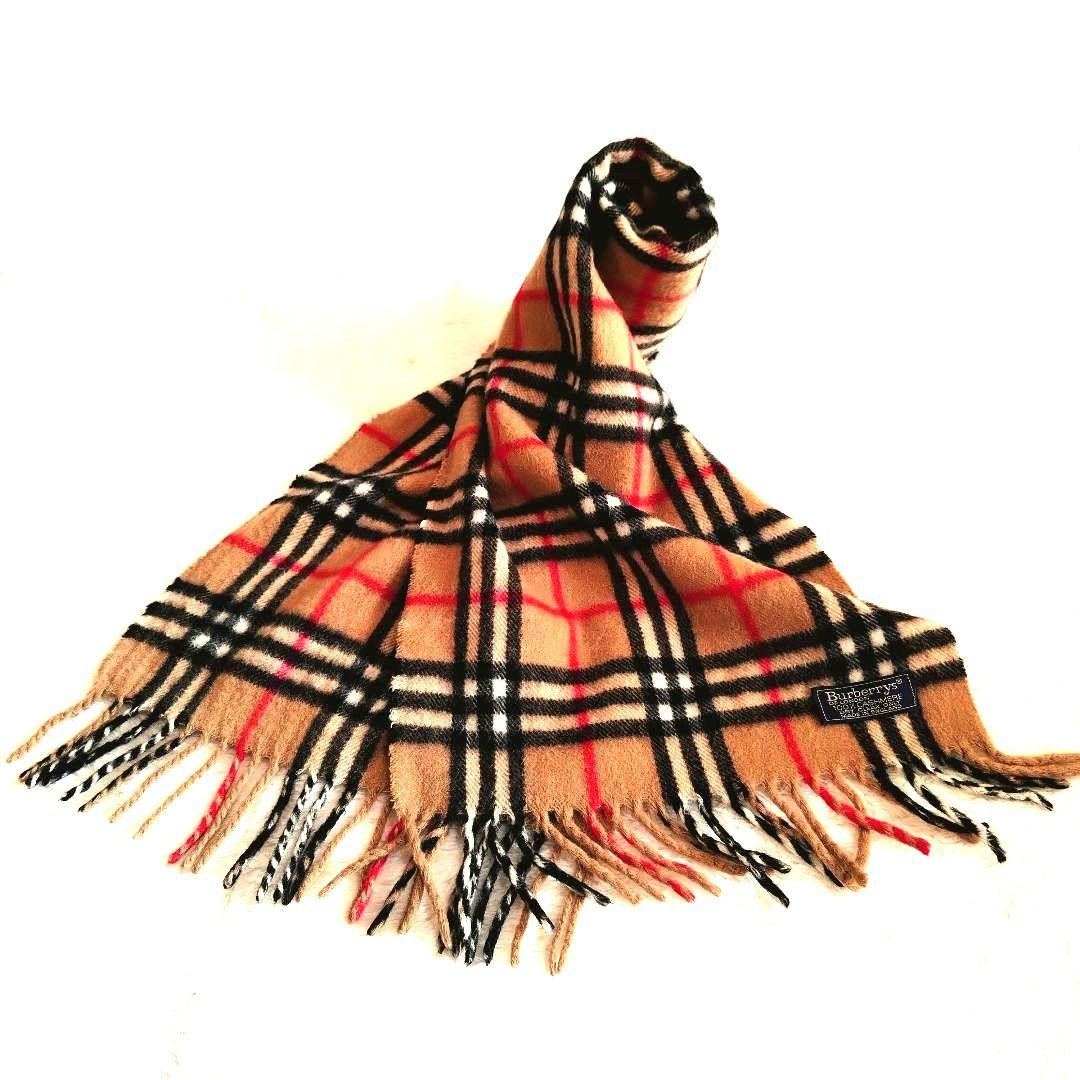 必*い様 カシミヤ100% ノバチェック マフラー BURBERRY ベージュ