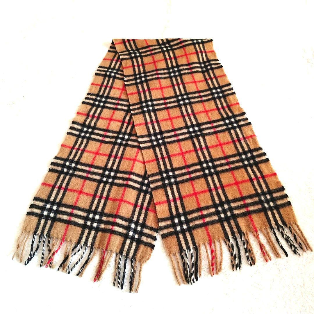 必*い様 カシミヤ100% ノバチェック マフラー BURBERRY ベージュ