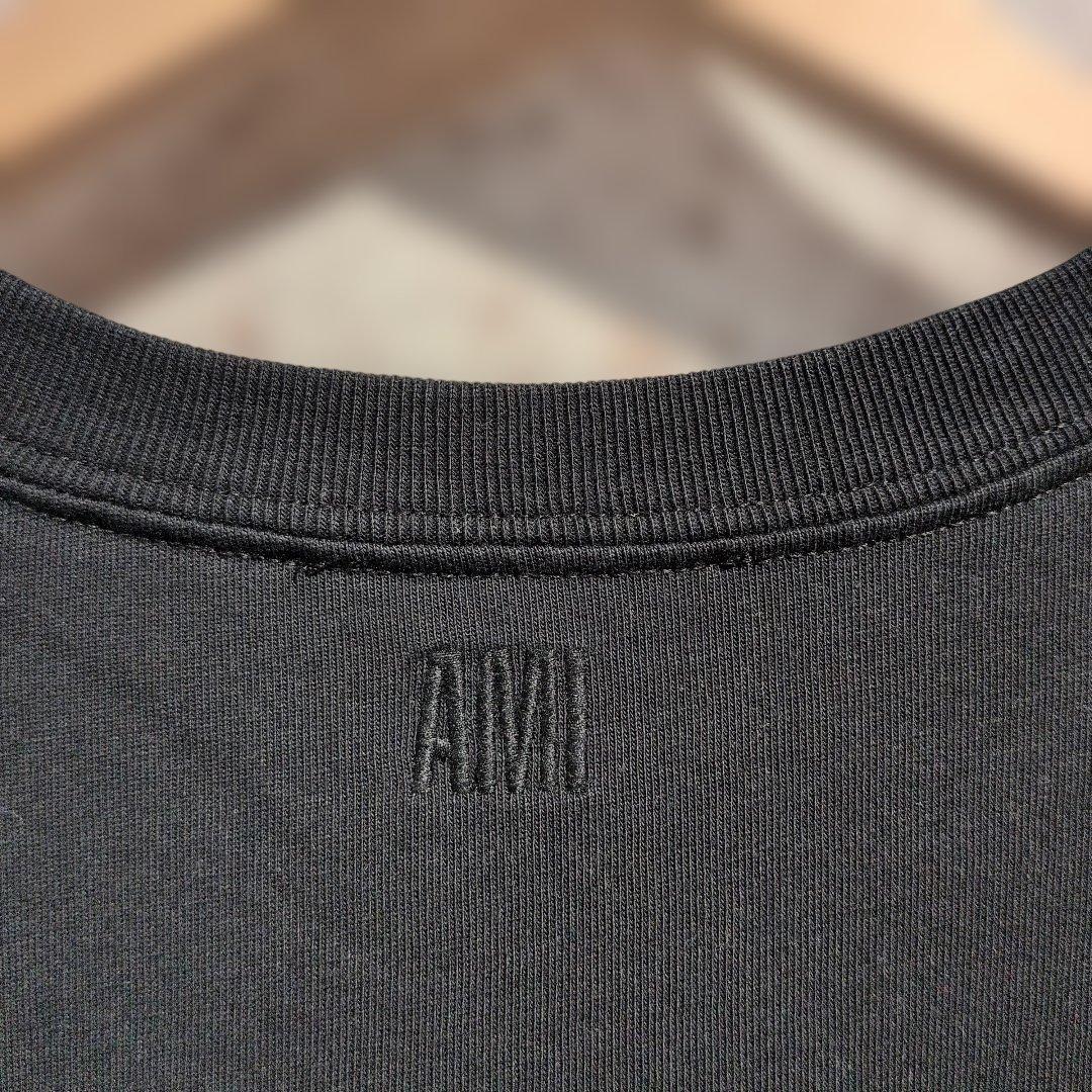 ami paris ハート刺繍Tシャツ ブラック　メンズ　L