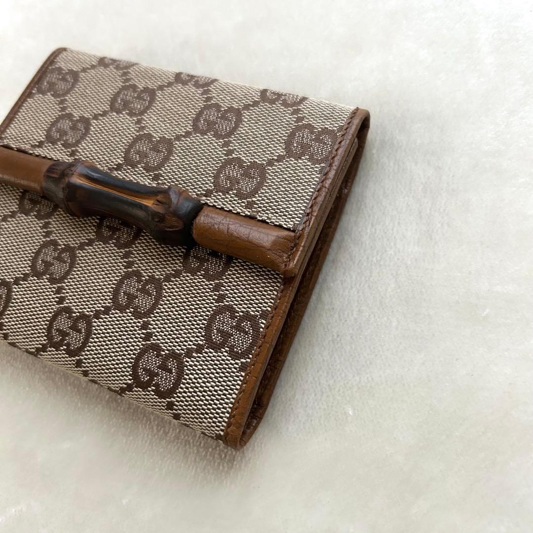 美品 GUCCI グッチ 三つ折り財布 折り財布 GGキャンバス