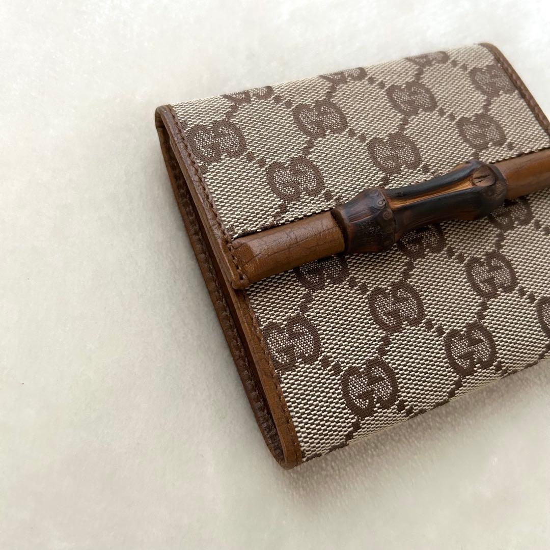 美品 GUCCI グッチ 三つ折り財布 折り財布 GGキャンバス