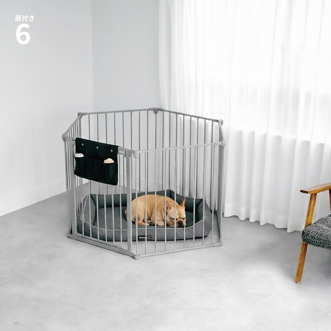 r*a様 ペットサークル Pure Loop 73.5cm ブラック6枚扉付き