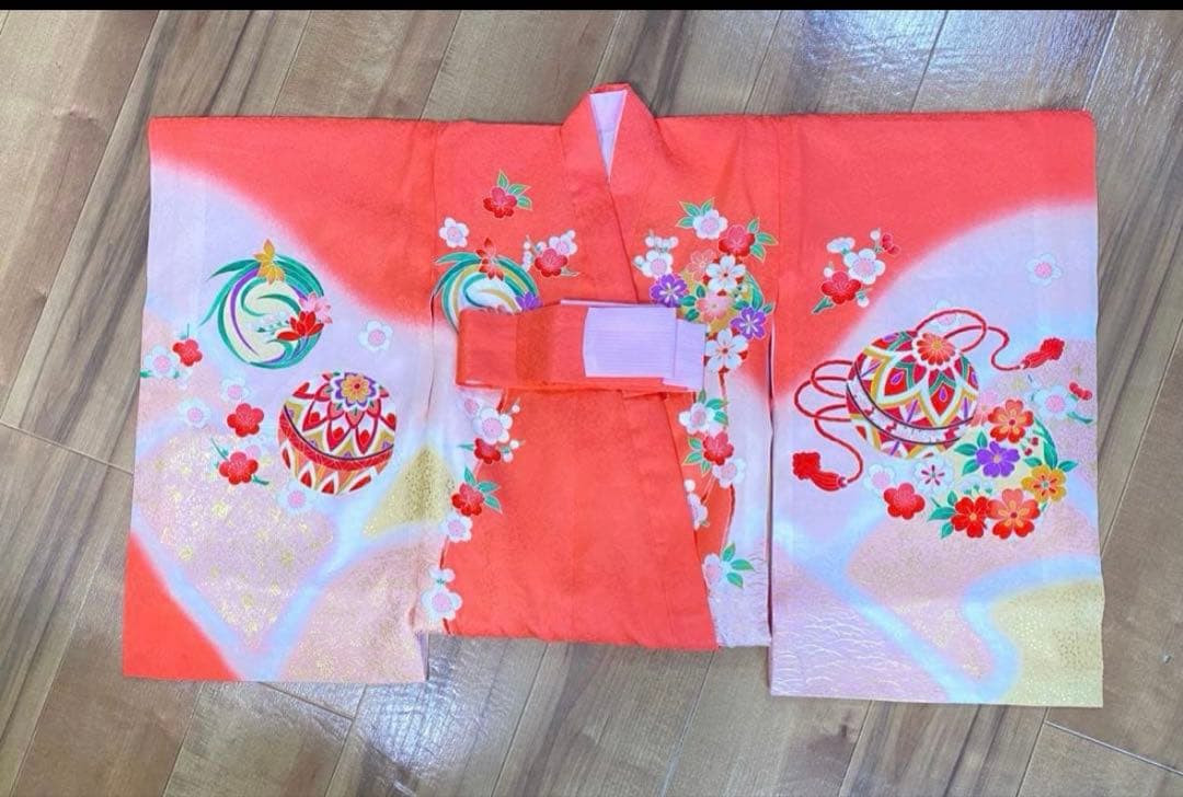 【美品】お宮参り 産着 女の子 化粧箱付き