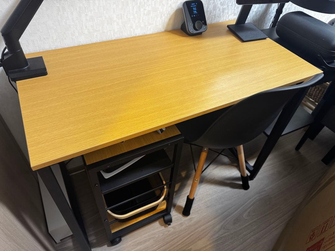 ニトリ　デスク(ZK001 95 LBR)、ワゴン(ZK008 30 LBR)