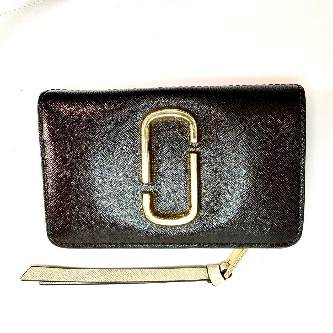 マーク・ジェイコブス　MARC JACOBS 二つ折り財布 ブラック/グリーン