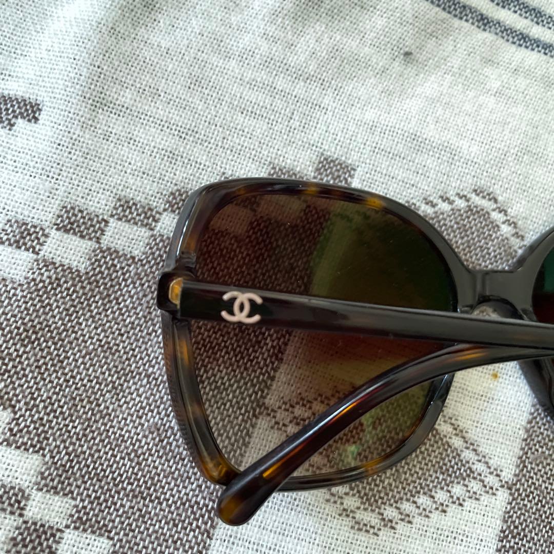 CHANEL ブラウン　スクエア　サングラス　べっこう