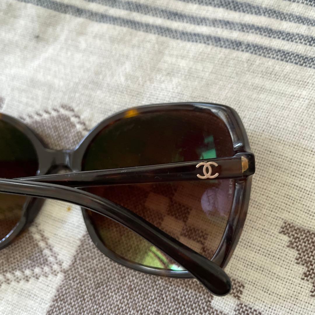 CHANEL ブラウン　スクエア　サングラス　べっこう