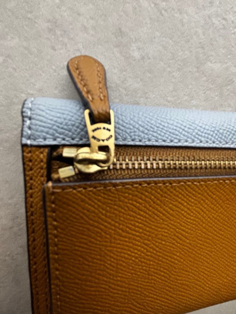 コーチ COACH 二つ折り財布 レザー バイカラー コンパクト