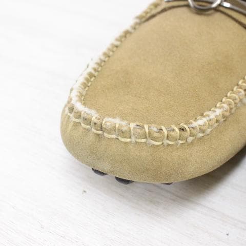 ◇HERMES ローファー モカシン コリエド ベージュ スエード ムートン