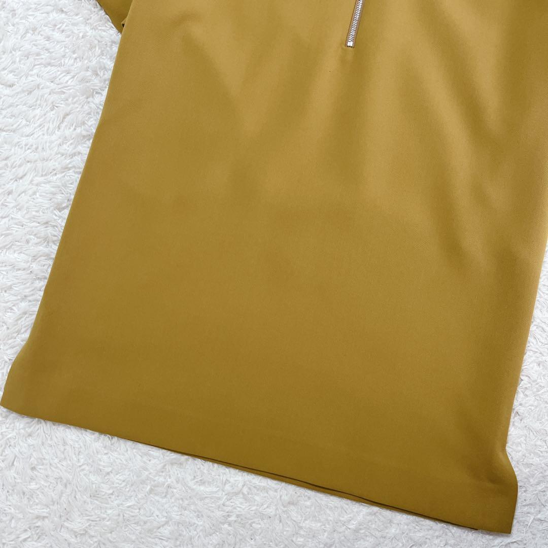 ほぼ未使用✨ADORE 膝丈ワンピース　ラッフルスリーブ　マスタード 36