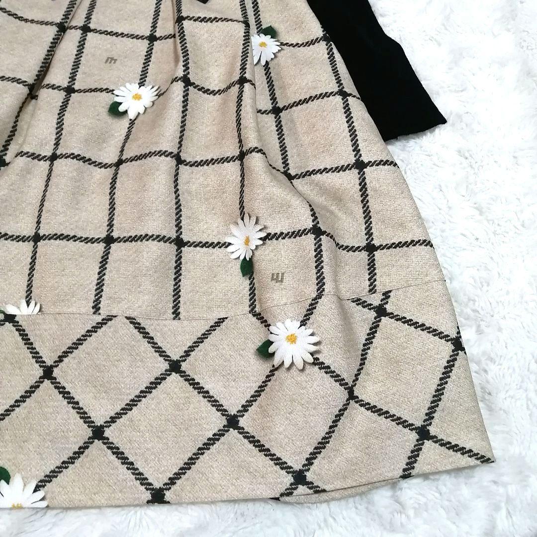 ✨美品✨ エムズグレイシー ワンピース　デイジー 花柄　ウール ニット 切替