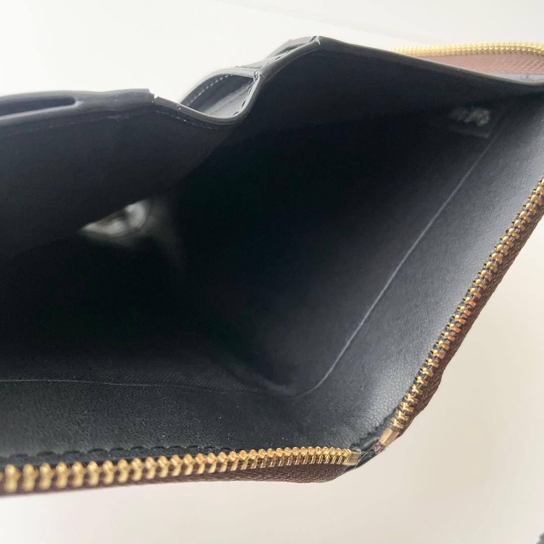 コーチ COACH 折り財布 シグネチャー ミディアム ジップウォレット 茶