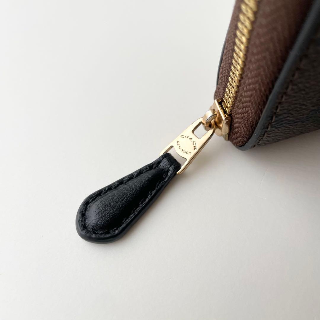 コーチ COACH 折り財布 シグネチャー ミディアム ジップウォレット 茶