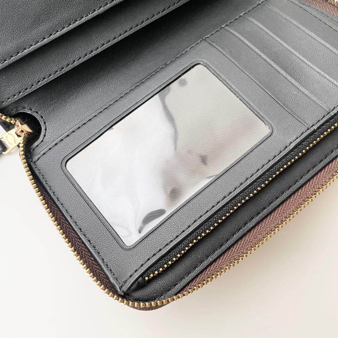 コーチ COACH 折り財布 シグネチャー ミディアム ジップウォレット 茶