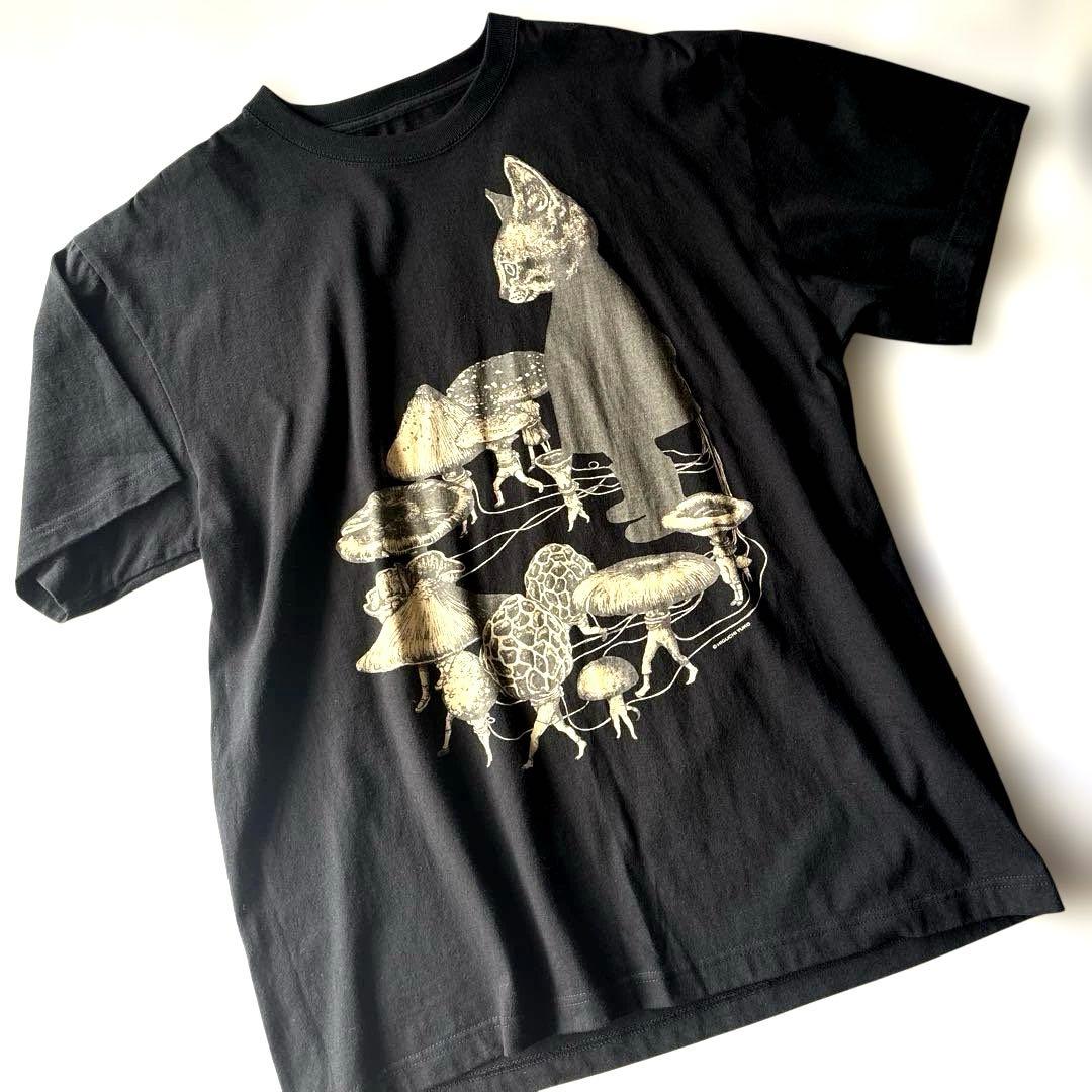 ボリス雑貨店ヒグチユウコ Tシャツ 散歩 ブラック サイズL