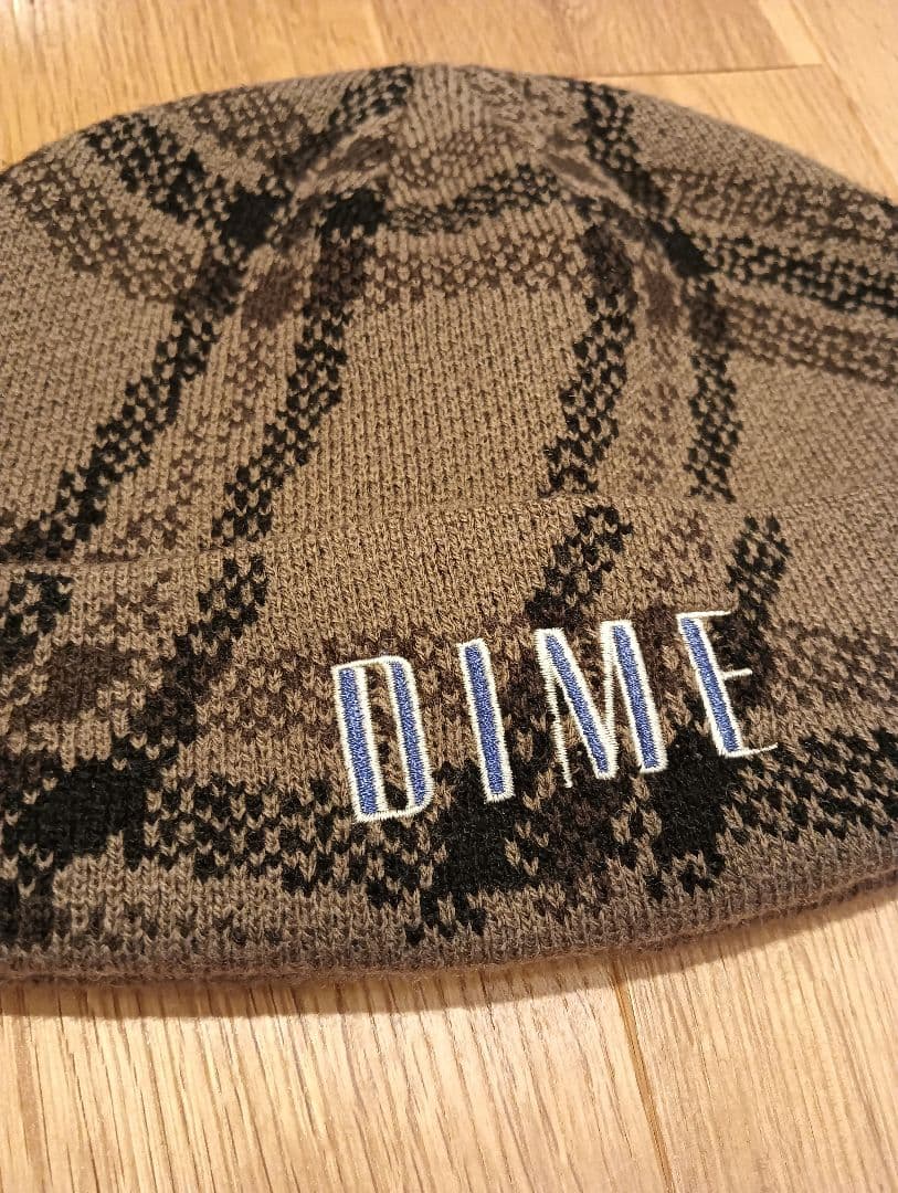 美品 Dime チェック柄 ニット帽・ビーニー ダイム
