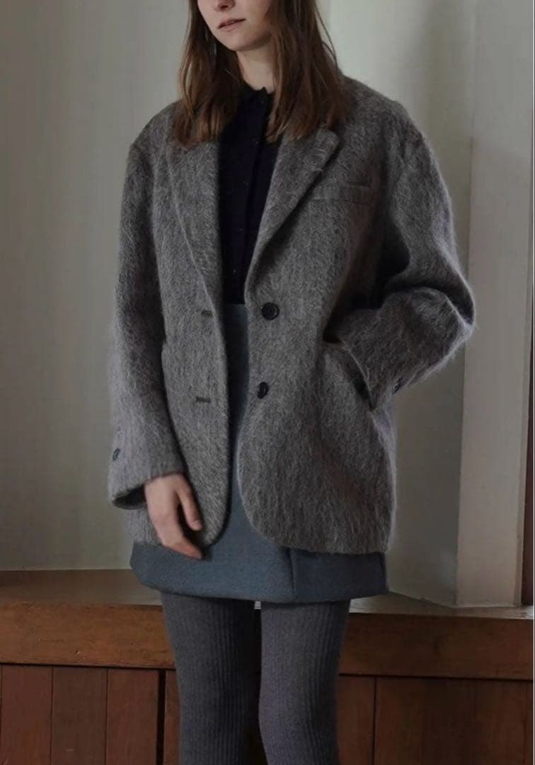 ジャケット・アウター CLANE MIX SHAGGY OVER TAILORED JACKET