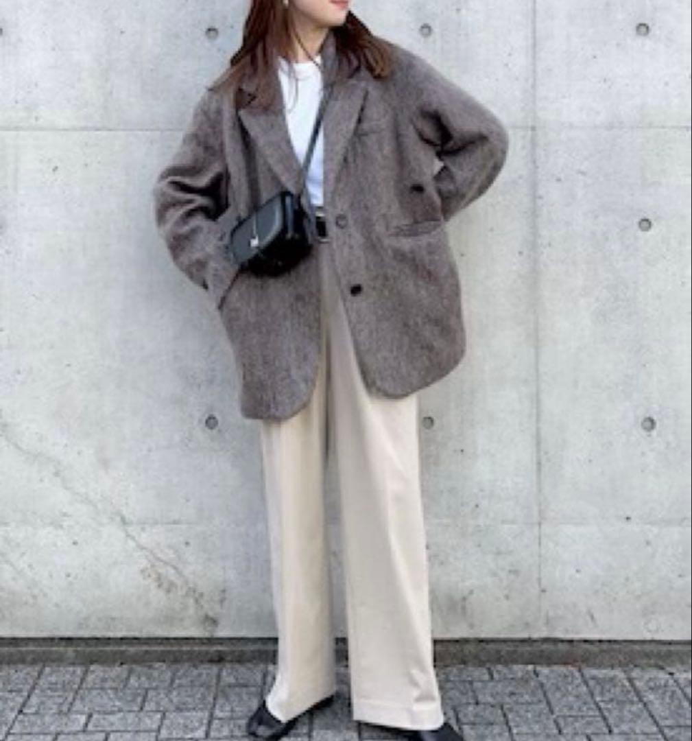 ジャケット・アウター CLANE MIX SHAGGY OVER TAILORED JACKET