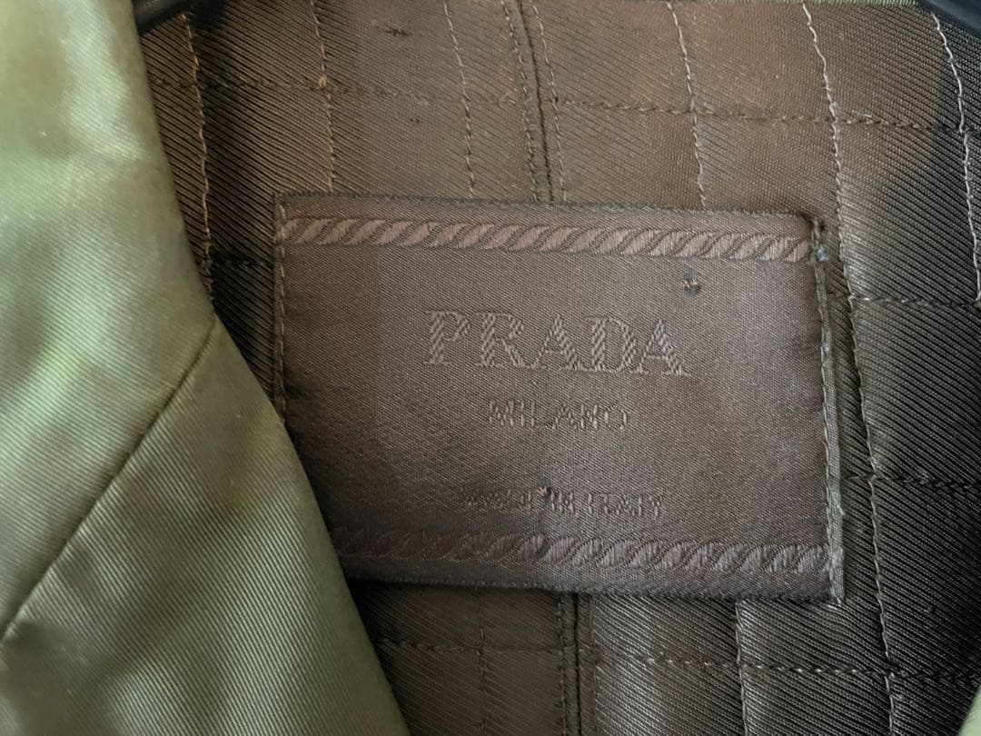 PRADA ナイロンテーラードジャケット 【オリーブグリーン】【L】