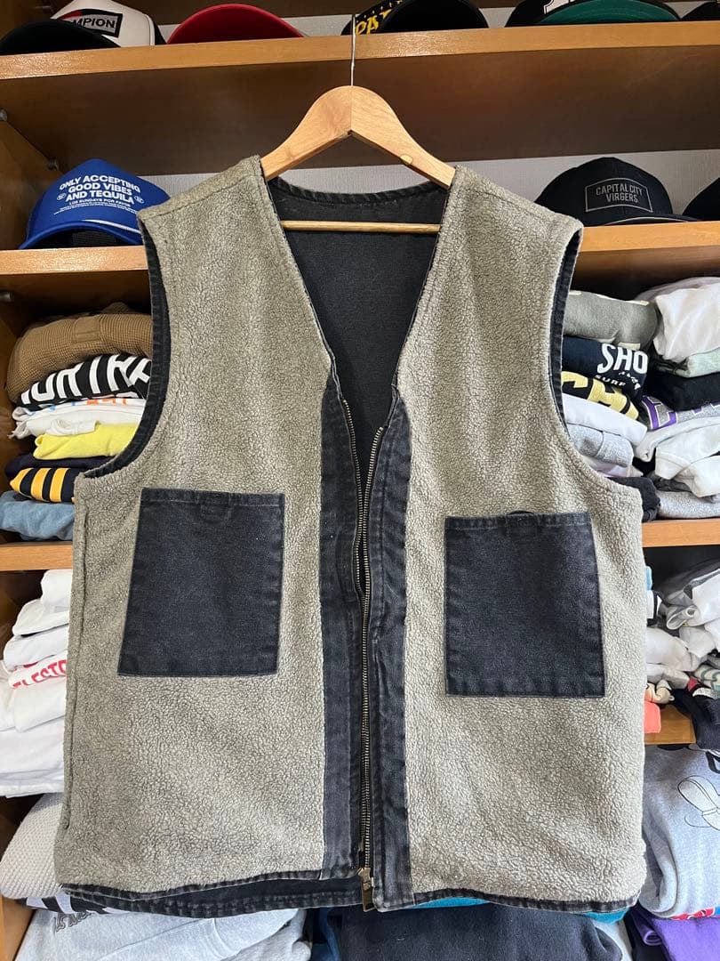 Carhartt ダックベスト Lサイズ　ダークグレー　襟なし希少