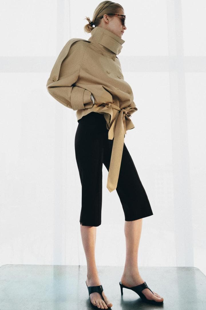 ZARA ショート丈ハイネックトレンチコートZW COLLECTION S