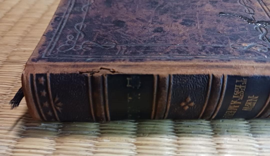 明治期 新約全書 小型 米国聖書協会 革装 古書