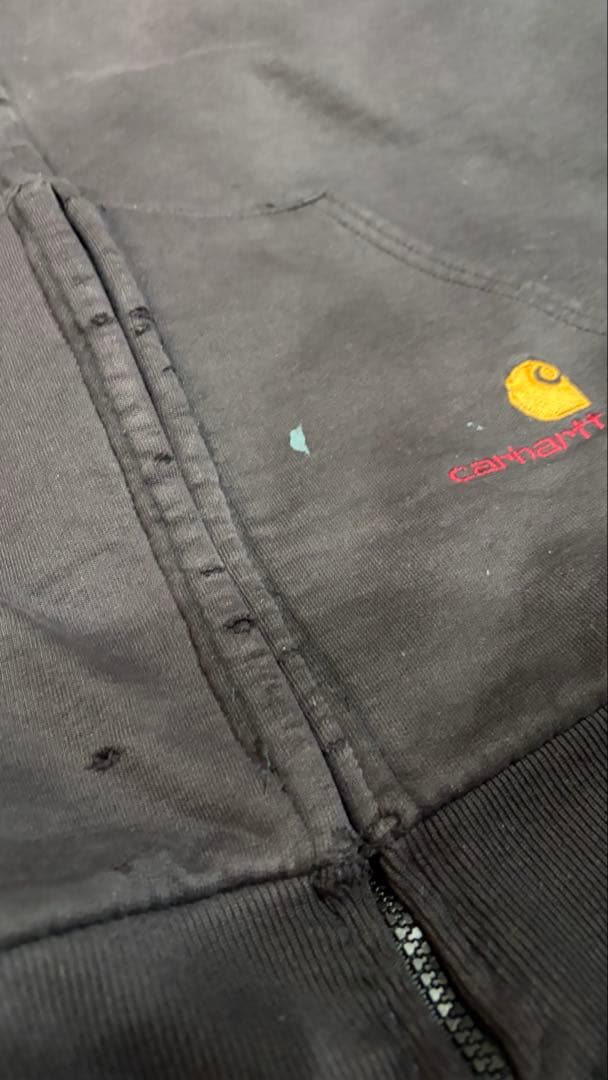 carhartt 90sジップパーカー　裏地サーマル