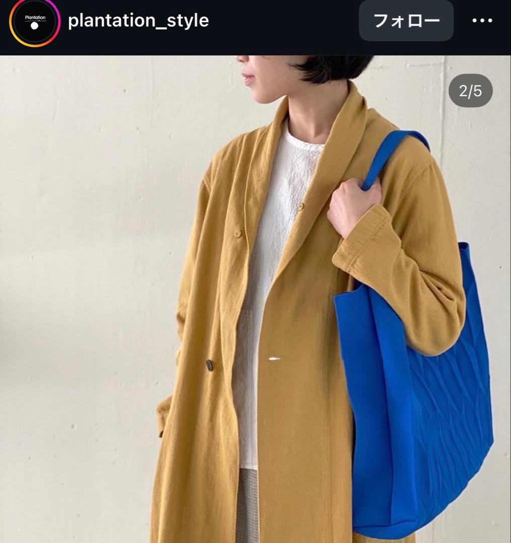 美品　plantation カラーBizenツイル　コート　イエロー