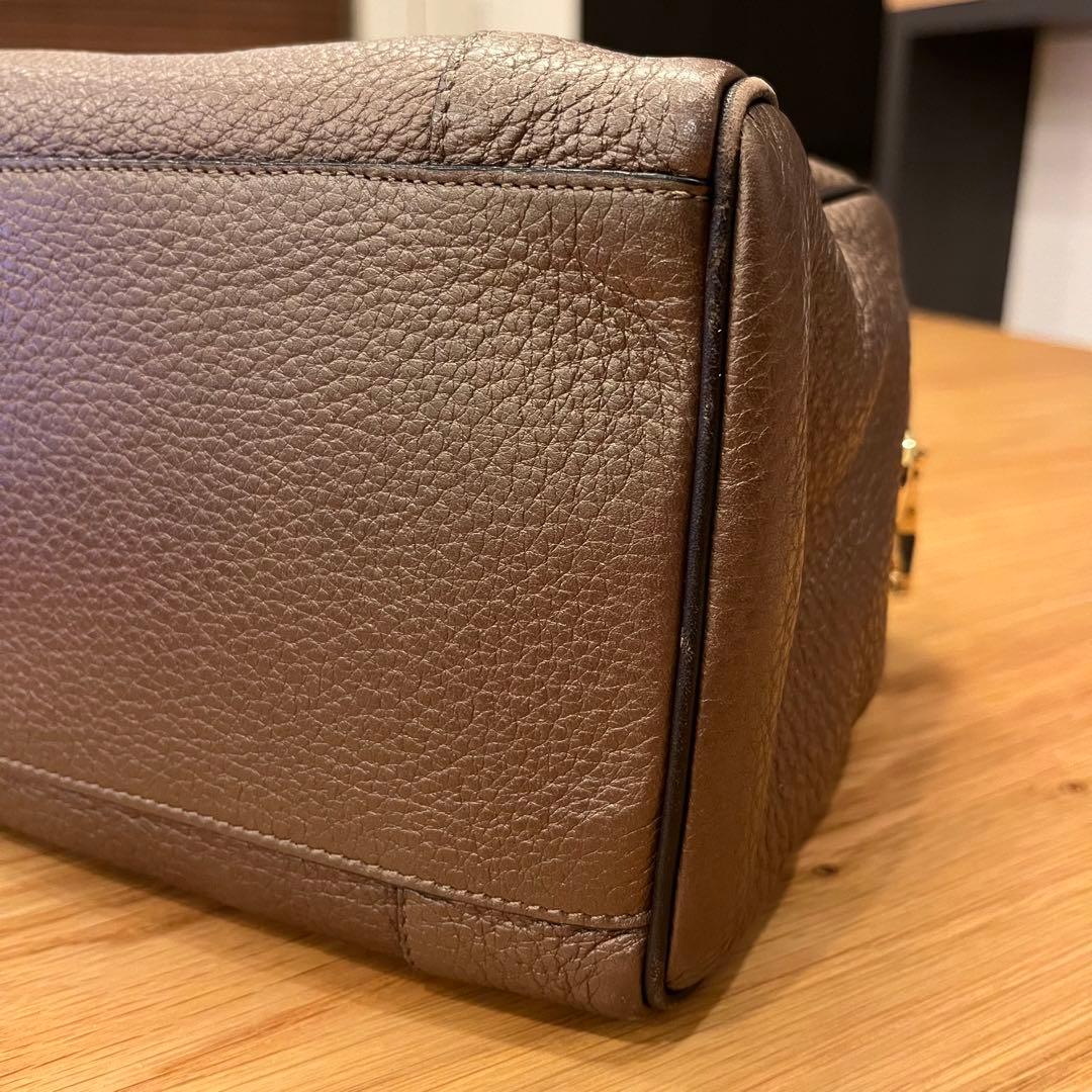 【美品】LOEWE ロエベ フスタ 2way ミニボストン アナグラム ブロンズ