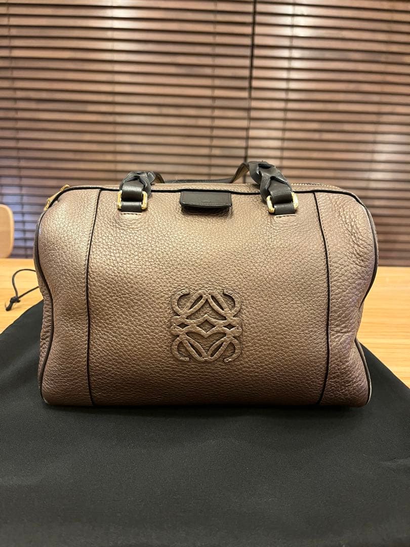 【美品】LOEWE ロエベ フスタ 2way ミニボストン アナグラム ブロンズ